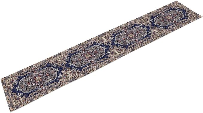Vintage Boho Floral Table Runner, French Rustic Country Farmhouse Purple Golden - Image 7