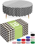 Pureegg Plastic Table Cloth Disposable 10 Pack, Decorative Gingham Tablecloths by Pureegg