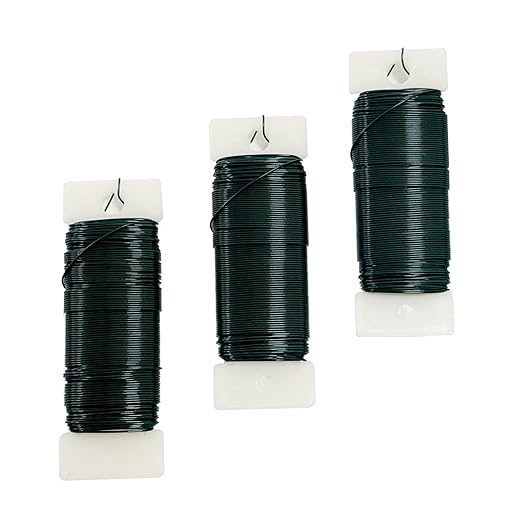 Green Floral Wire 3 Pack 114 Yards 22 Gauge Flexible Paddle Craft Wire by PAULEEN