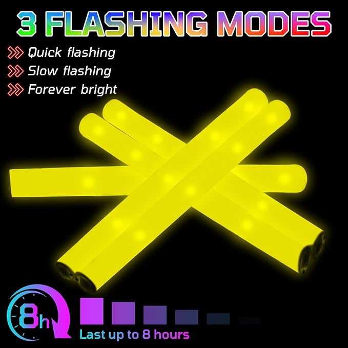 Foam Glow Sticks Bulk, Glow Party Supplies - Image 4