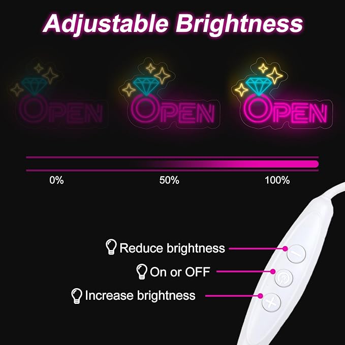 Diamond Open Indoor Neon Sign For Jewelry Store Custom Led Neon Sign Business - Image 5