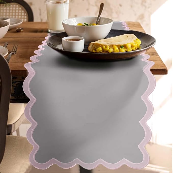 Folkulture Table Runner | Table Runners 72 inches Long | Scallop Table Runner - Image 9