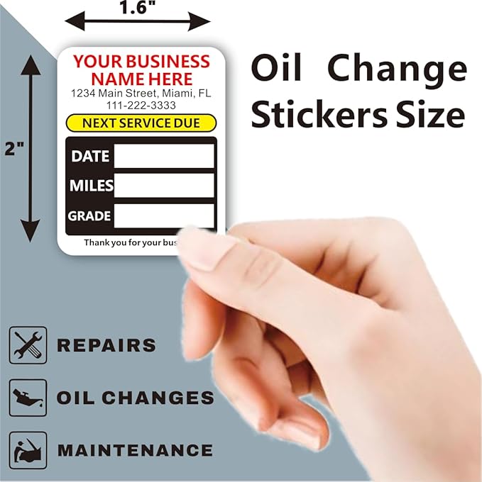 Custom Oil Change Stickers - Image 6