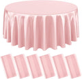 6 Packs Satin Tablecloth 120 Inch Rose Gold Round Table Cloth Silk Tablecloth by Lumaycens