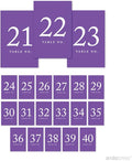 Andaz Press Purple Wedding Table Numbers 21-40, 4x6-Inches Table Number Cards by AndazPress