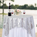 ShinyBeauty Sequin Tablecloth-Silver Sequin Table Overlay and Sequin by ShinyBeauty