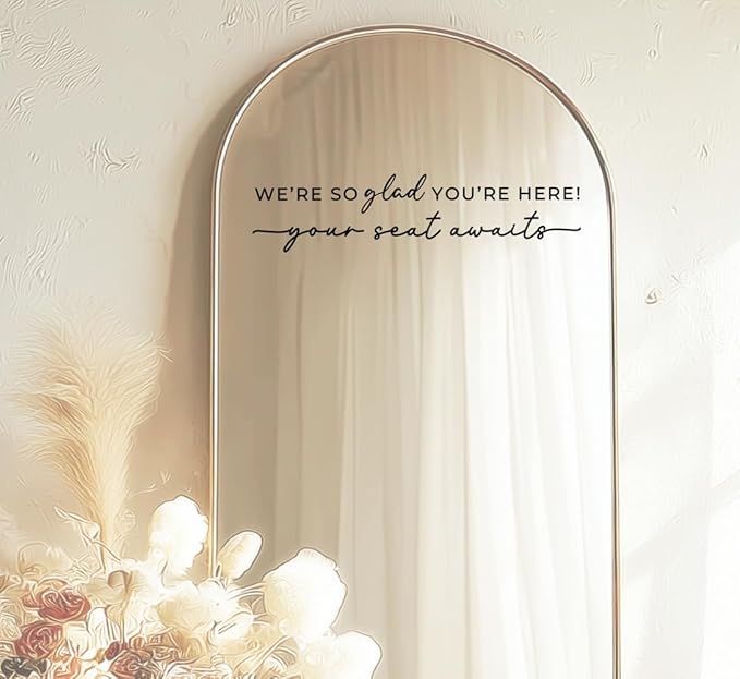 Wedding Sign Decal, Seating Chart Decal, Welcome Vinyl Wedding Mirror Decor - Image 5