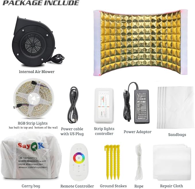 SAYOK Inflatable Photo Booth Wall Selfie Booth Backdrop, Photo Booth Enclosure - Image 2