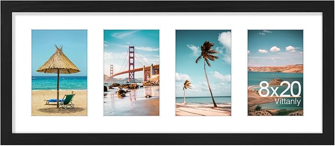 Vittanly 8x20 Collage Picture Frame, Displays 4Pcs 4x6 Pictures by Vittanly