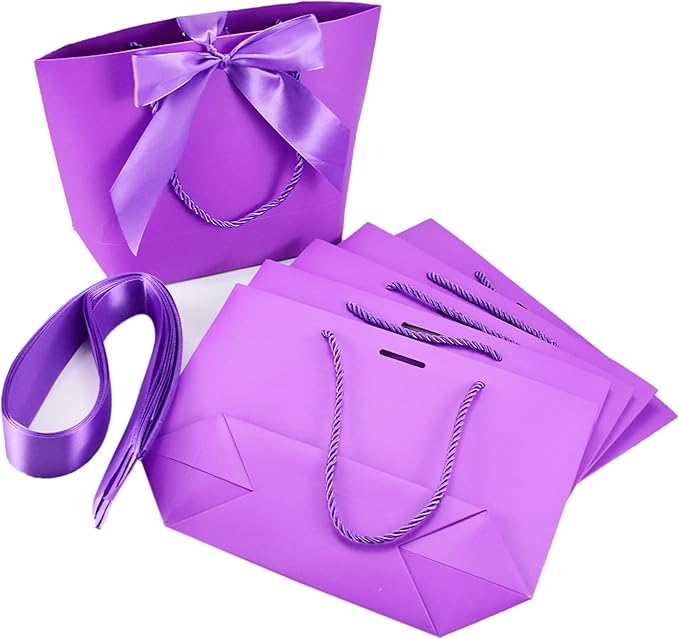 HUAPRINT Gift Bags with Handles, 7.48×3.54×7.9 inches, Party Favor Bags with - Image 5