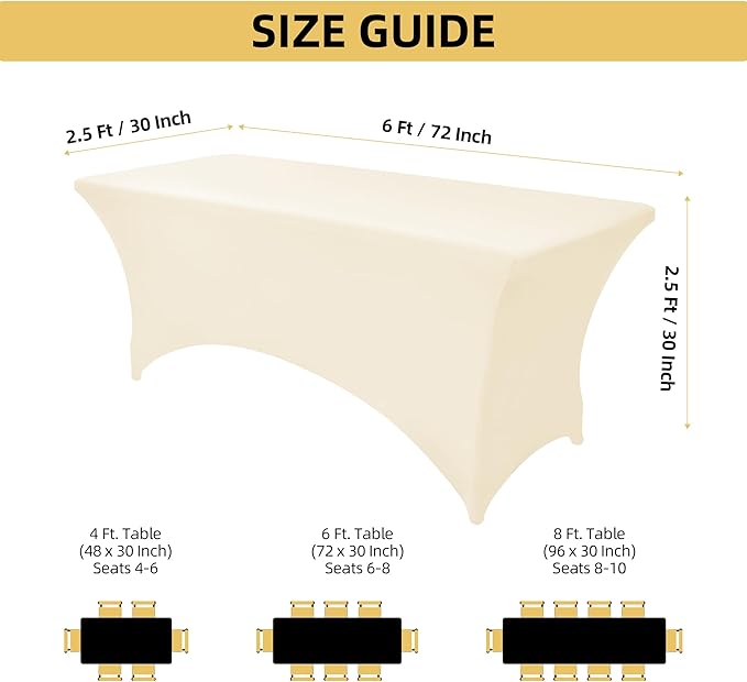 2-Pack 6ft Spandex Table Covers - Image 4