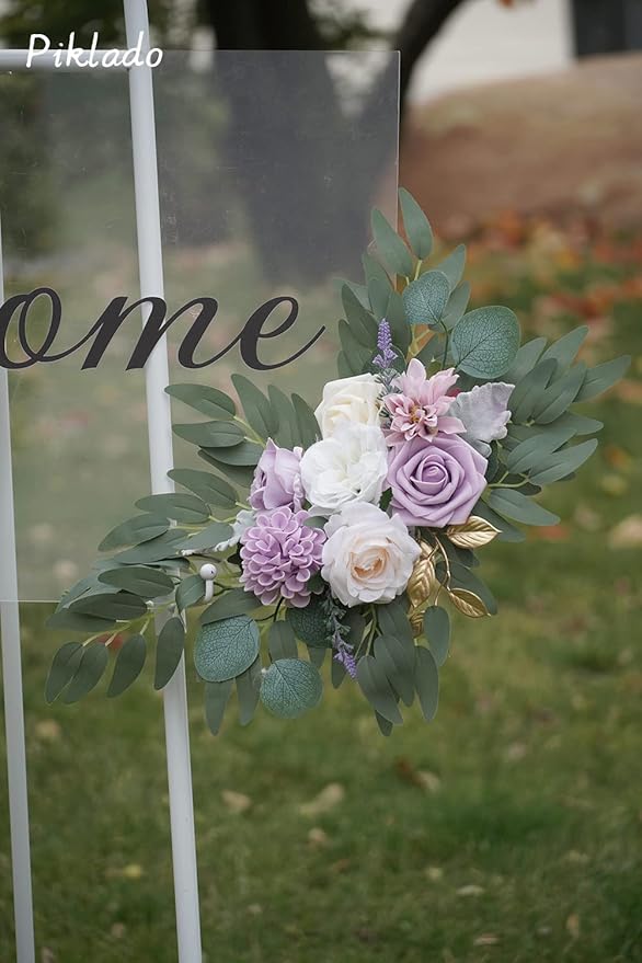 Faux Flower Swag Set of 2 for Wedding Welcome Signs Floral Swag Wedding - Image 7