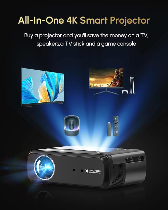 Portable Smart Projector Netflix Officially, AI Auto Focus&Keystone, 1400ANSI - Image 9