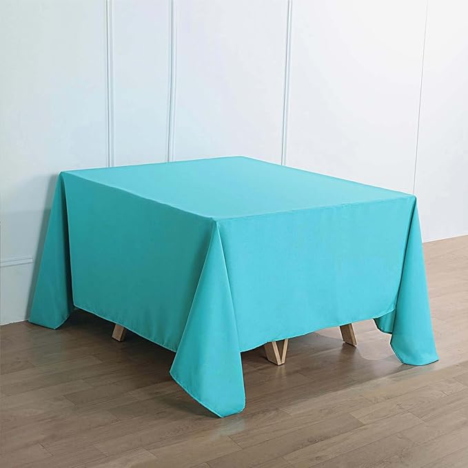 Efavormart 90" Turquoise Wholesale Linens Polyester Square Linen Tablecloth - Image 9