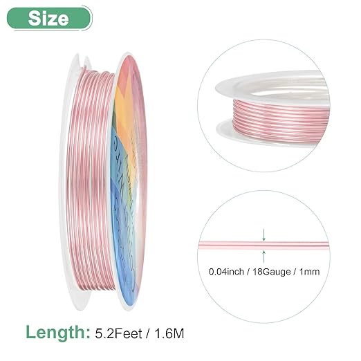 1 mm/18 Gauge Copper Wire for Jewelry Making, 5.2FT Copper Beading Craft Wire - Image 3