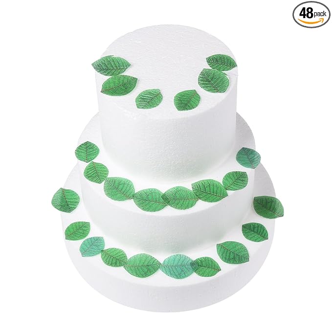 GEORLD 24Pcs Edible Cake & Cupcake Toppers Green Leaves Decoration … by GEORLD