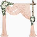 2 Panels 20Ft Length x 28" Width Light Peach Wedding Arch Draping Fabric Arch by Sunnyline
