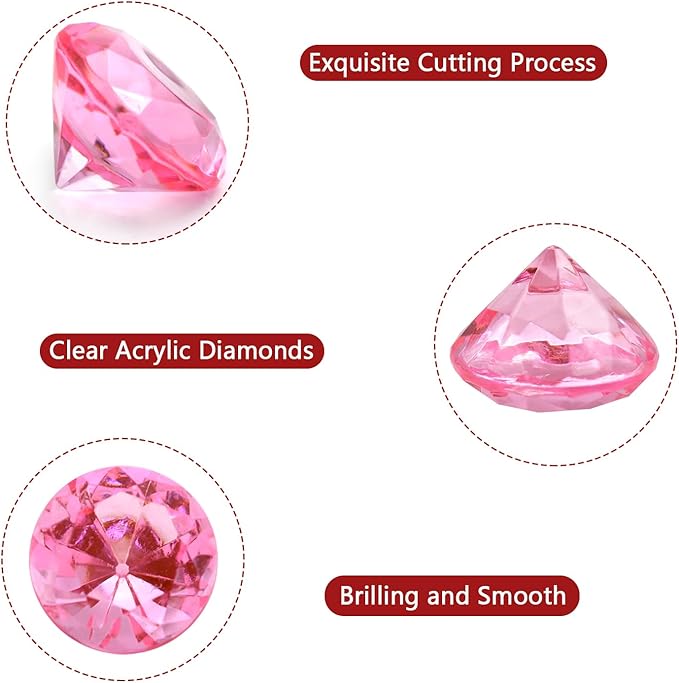 100 PCS Acrylic Diamond Gems, Arts & Crafts, Birthday Decorations - Image 3