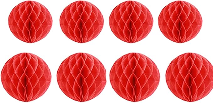 8pc Honeycomb Balls Party Decorations 8'' 10'' Tissue Paper Pom Poms Flower by Yangeey