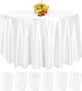 6 Pack 120 Inch White Round Tablecloth by fani