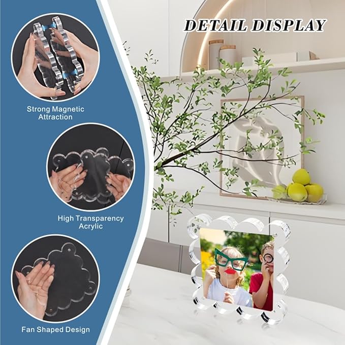 4x4 Inch Magnetic Acrylic Picture Frame, 10+10mm Thick Block, Double Sided - Image 5