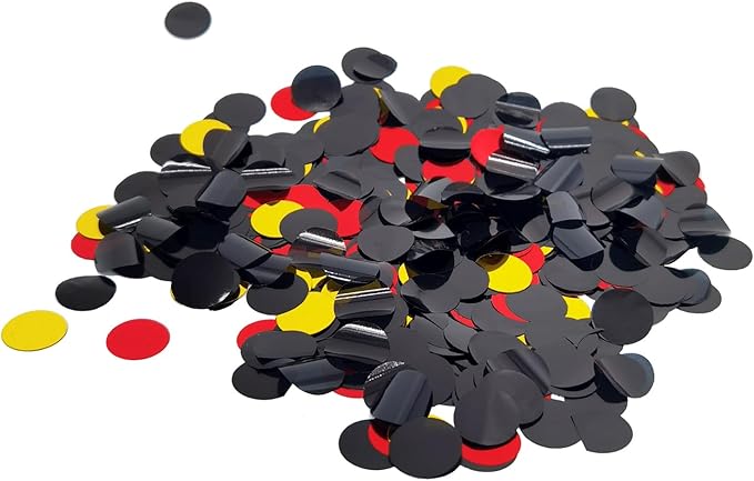 Red and Black and Gold Foil Confetti, Round Dots Glitter Table Confetti by Tim%26Lin