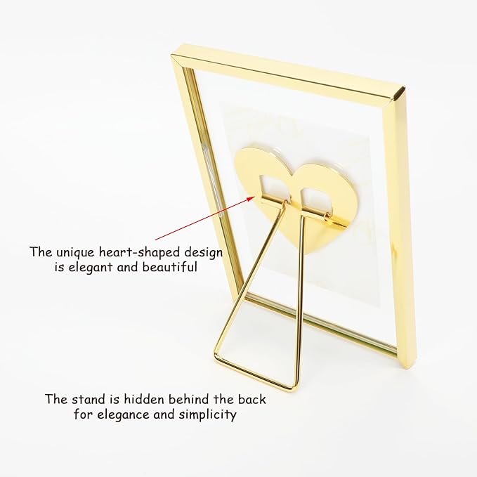 Gold Floating Frame with Romantic Heart, - Image 3