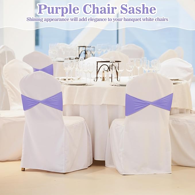 Kinlop 50 Pcs Spandex Chair Sashes Bows Chair Bands Slider Sashes - Image 5