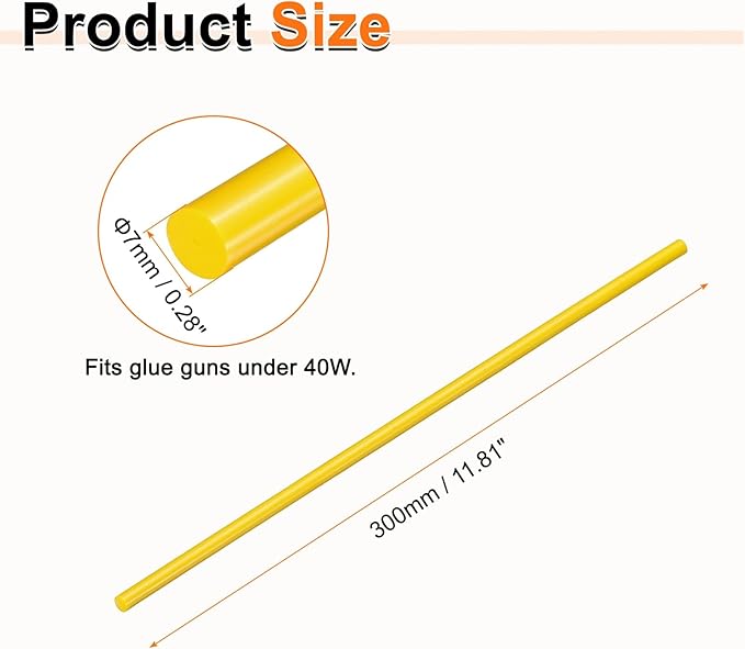 HARFINGTON 10pcs Hot Glue Sticks 0.28" Dia x 11.81" Long EVA Mini Hot Melt - Image 2
