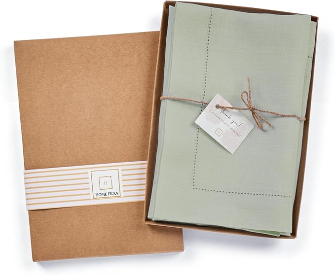 100% Pure Linen Sage Green Napkins 20 x 20 Inch - Image 3