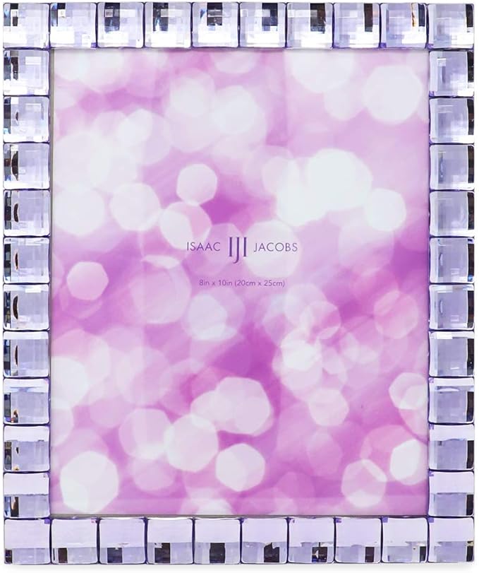 Isaac Jacobs Decorative Sparkling Light Purple Jewel Picture Frame, Photo - Image 2