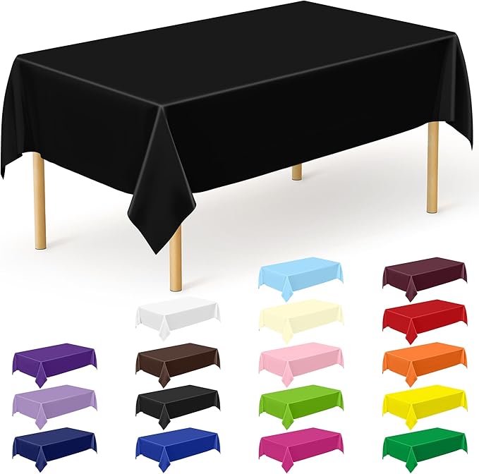 QZYL 12 PCS Table Cloth Rectangle, 54 X 108 in Disposable Christmas Table Cloth by QZYL