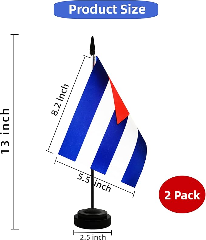 2 Pack Cuba Desk Flag, Cuban Table Office Flag - Image 2
