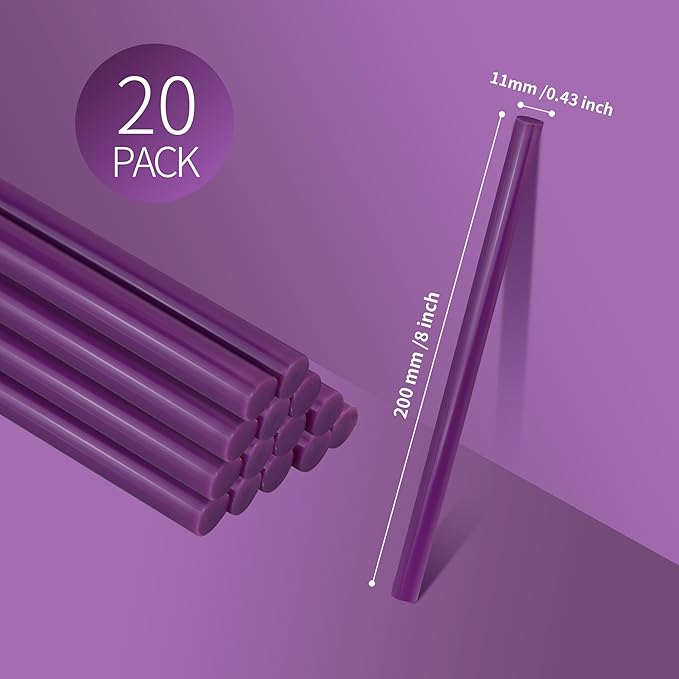MATUFF Purple Hot Glue Sticks Full Size 0.43” Dia x 8” Long, All-Purpose - Image 2