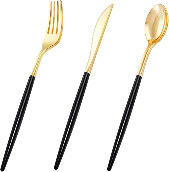 I00000 60 Pack Gold Silverware Set by I00000