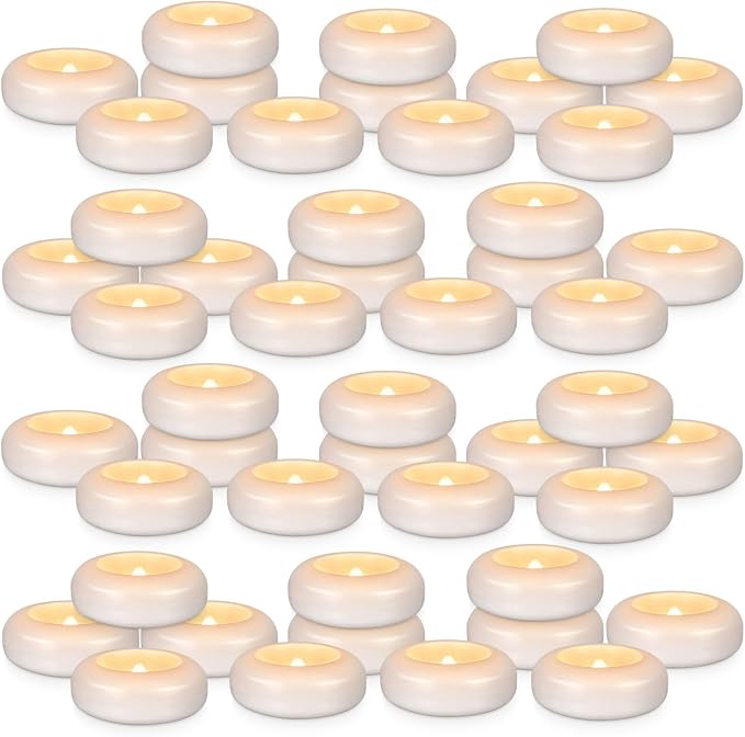 Set of 48 Waterproof Flameless Floating Tealights, 120+ Hour Warm White Battery - Image 8