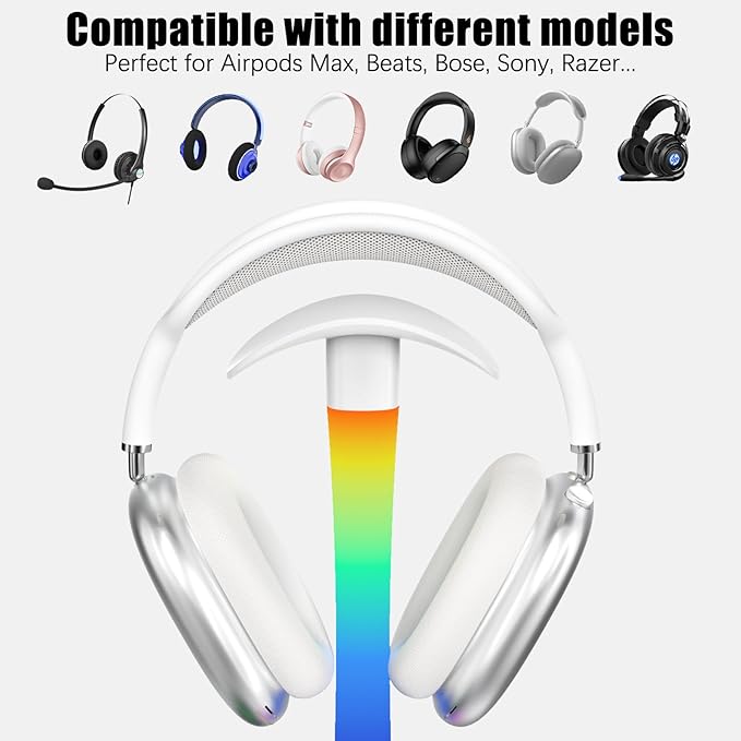Headphone Stand with Wireless Charger, Gaming Headset Stand with RGB Light Mode - Image 3