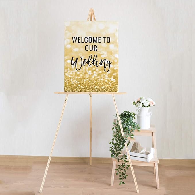 Andaz Press Extra Large Wedding Easel Board Party Sign, 12x18-inch, Glitzy Faux - Image 5
