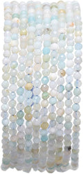 Faceted Natural Amazonite Stone Round Loose Semi Gemstone Beads by Beadia