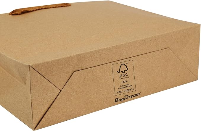 BagDream Paper Bags 10.6x3.1x8.3 25Pcs Gift Bags Heavy Duty Kraft Brown Gift - Image 7