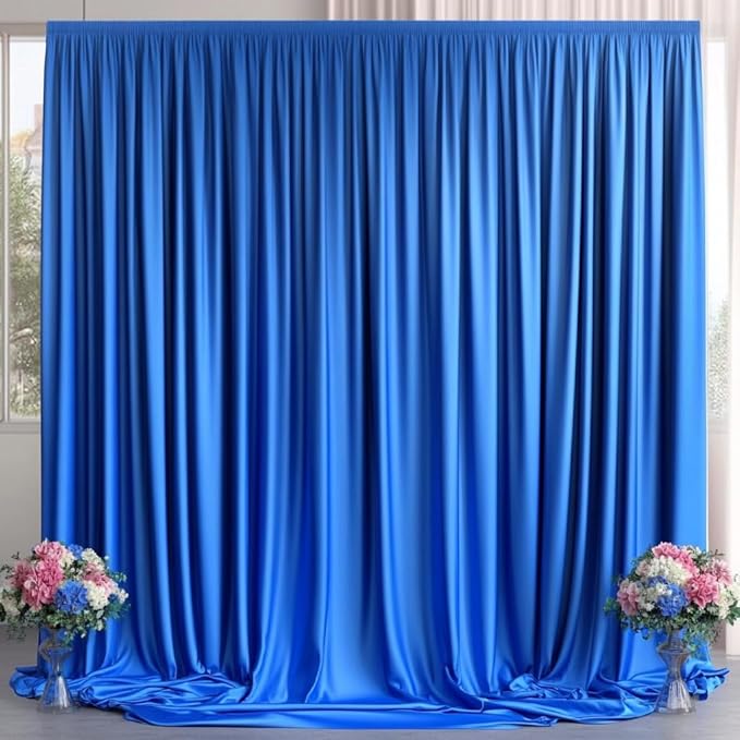 10ft x 8ft Wrinkle Free Royal Blue Backdrop Curtains - Image 8