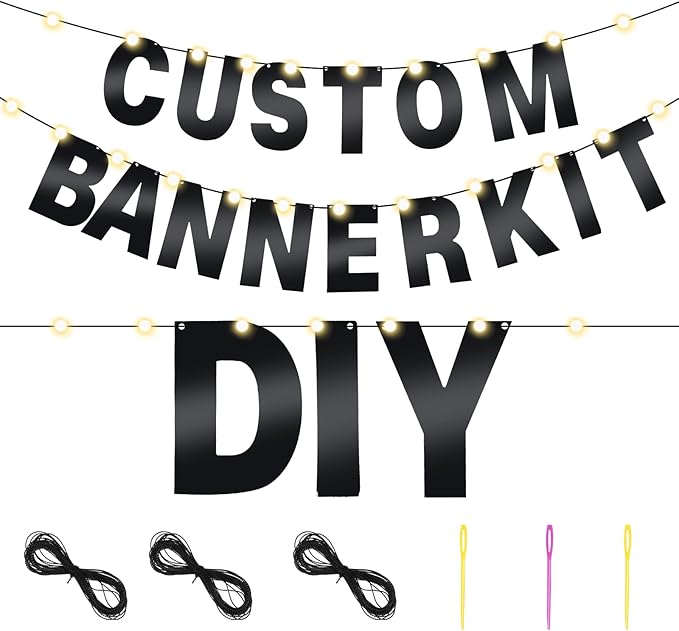 TaoBary 112 Pcs DIY Letter Kit Glitter Customizable Banner Letters Include 107 - Image 2