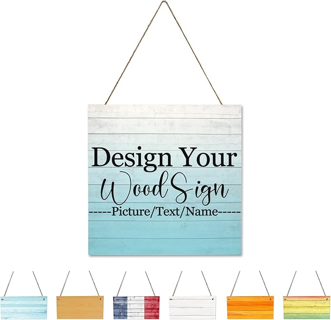 Personalized Hanging Wood Signs, Customized Door Board by sophiehome