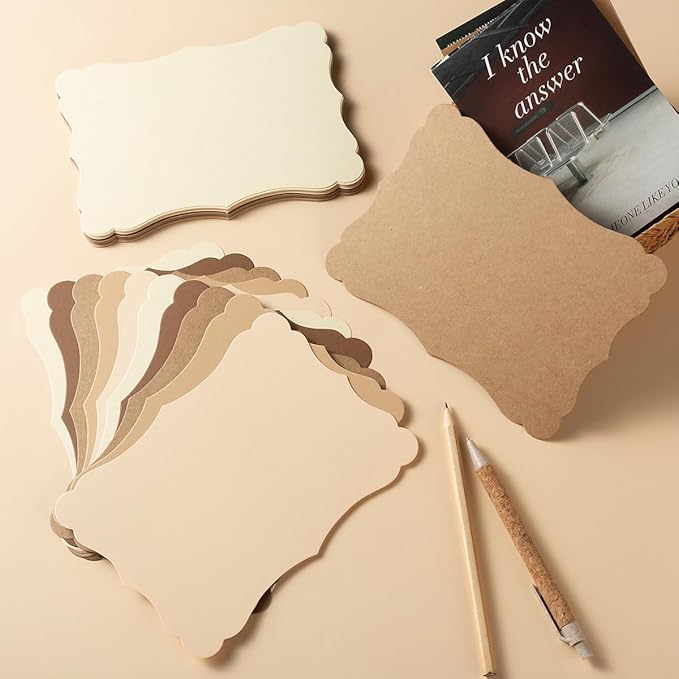 50 Pack Blank Kraft Cards Cardstock Thick Paper Brown Greeting Cards - Image 3