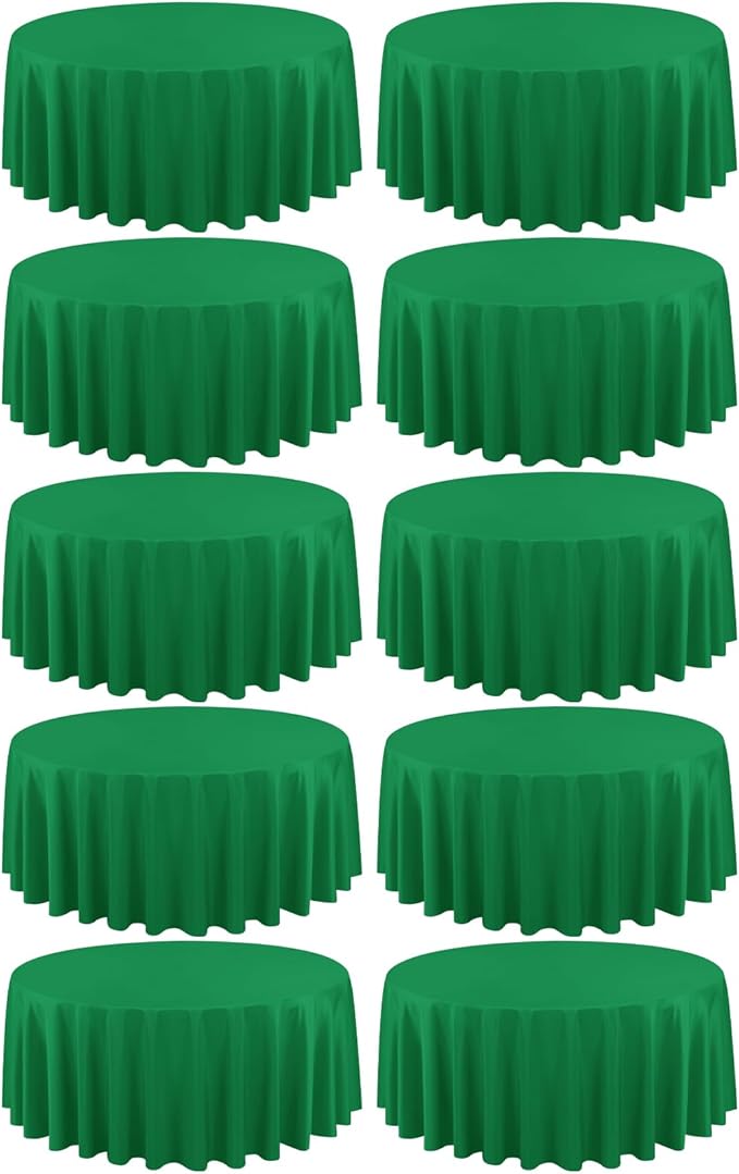 10 Pack Green Round Tablecloths by REWOMC
