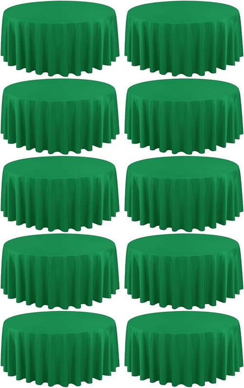 10 Pack Green Round Tablecloths by REWOMC