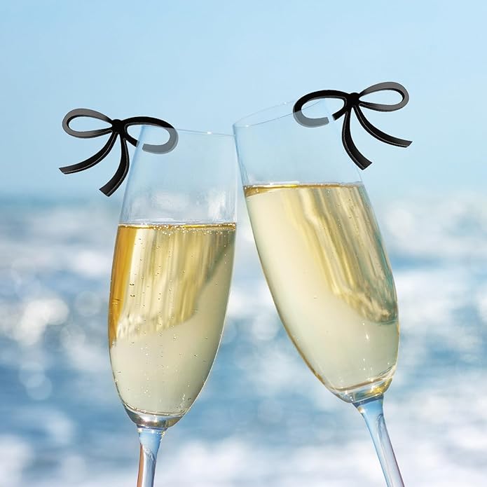 60 Pcs Acrylic Bowknot Wine Glass Charms, Birthday & Engagement Parties - Image 6