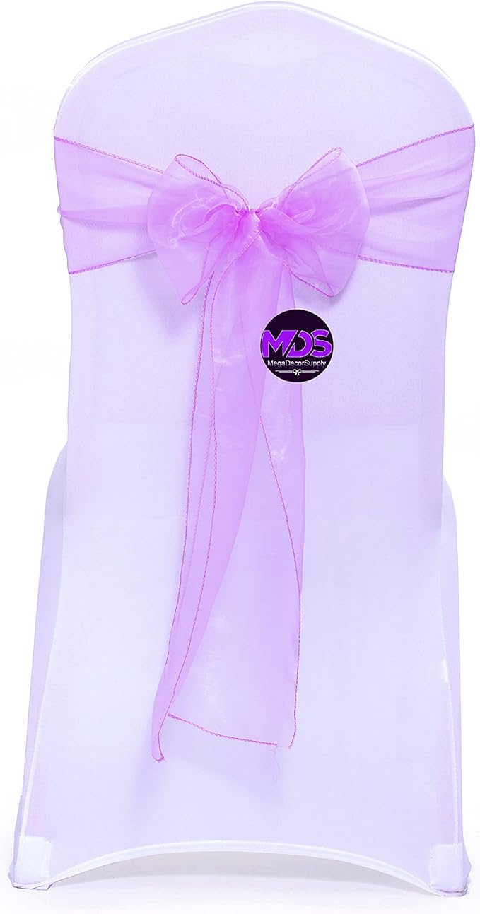 MDS Pack of 150 PCS Organza Chair Sashes Wider Dining Chair Bows Ribbon Tie Back by MDS