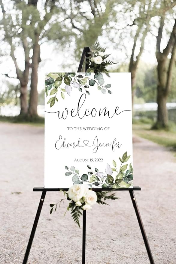 Eucalyptus Wedding Welcome Sign by Unknown