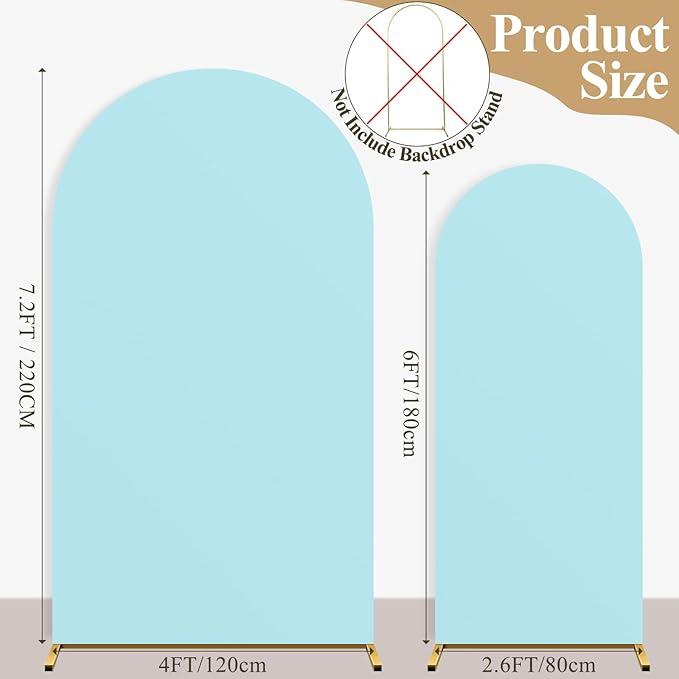 Ledido Wedding Arch Backdrop Cover 6FT 7.2FT Arch Covers 2Set Fitted Stretchy - Image 2